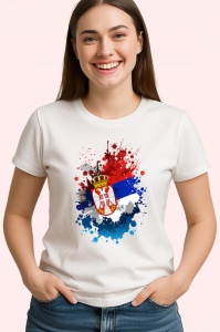 Tricou Serbia Steag Splash Art, Copii | Dama | Barbat - Img 4