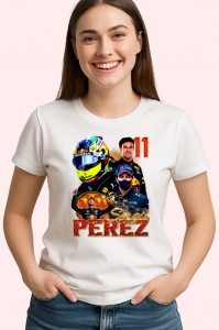 Tricou Sergio Perez Imagine Red Bull Masina Si Portret Formula 1, Copii | Dama | Barbat - Img 4