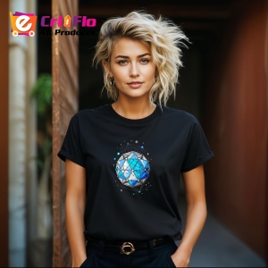Tricou Sfera Geometrica Cristal, Copii | Dama | Barbat, culoare negru - Img 12