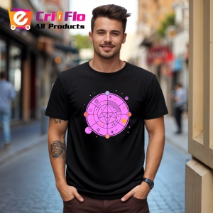 Tricou Simbol Geometric Roz Abstract Esoteric, Copii | Dama | Barbat, culoare negru - Img 4