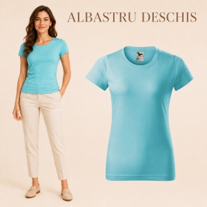 Tricou simplu damă, clasic lejer basic pentru femei | 44 de culori disponibile XS - 2XL - Img 17