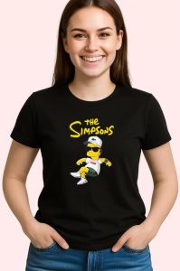 Tricou Simpson bart cu ochelari de soare intr o tinuta cool si relaxata, Copii | Dama | Barbat , tricou negru - Img 3