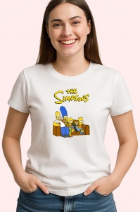 Tricou simpson marge si familia pe canapea intr o scena celebra, Copii | Dama | Barbat - Img 3