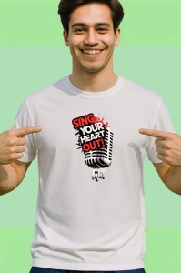 Tricou Sing Your Heart Out Microfon, Copii | Dama | Barbat - Img 2