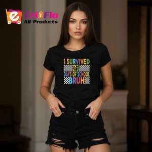 Tricou SIX SEVEN 67 Am Supravietuit Scolii Color, din bumbac 100%, tricou negru, Copii | Dama | Barbat - Img 3