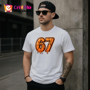 Tricou SIX SEVEN 67 Baschet Urban, din bumbac 100%, tricou alb, Copii | Dama | Barbat