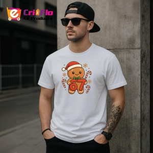Tricou SIX SEVEN 67 Biscuit Craciun, din bumbac 100%, tricou alb, Copii | Dama | Barbat - Img 3