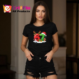 Tricou SIX SEVEN 67 Cadouri Iarna, din bumbac 100%, tricou negru, Copii | Dama | Barbat - Img 3