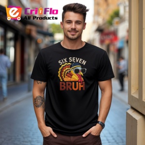 Tricou SIX SEVEN 67 Curcan Cool Bruh, din bumbac 100%, tricou negru, Copii | Dama | Barbat