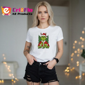 Tricou SIX SEVEN 67 Grinch Craciun, din bumbac 100%, tricou alb, Copii | Dama | Barbat