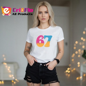 Tricou SIX SEVEN 67 Inghetata Colorata, din bumbac 100%, tricou alb, Copii | Dama | Barbat - Img 3