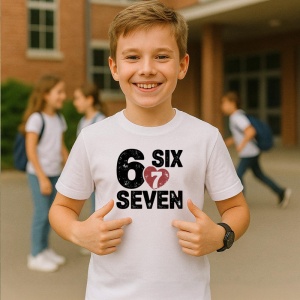 Tricou SIX SEVEN 67 Iubire Contrast, din bumbac 100%, tricou alb, Copii | Dama | Barbat - Img 2