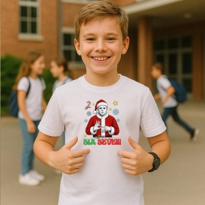 Tricou SIX SEVEN 67 Personaj Horror Alb, din bumbac 100%, tricou alb, Copii | Dama | Barbat - Img 2