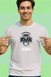Tricou Skull DJ Casti Stil Hardcore, Copii | Dama | Barbat - Img 2