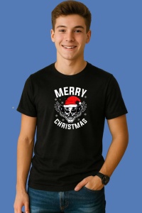 Tricou Skull Wings Christmas, din bumbac 100% Copii | Dama | Barbat - Img 2