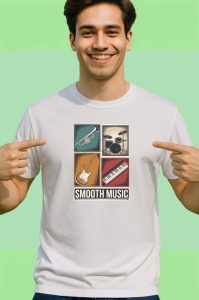 Tricou Smooth Music Instrumente Retro, Copii | Dama | Barbat - Img 2