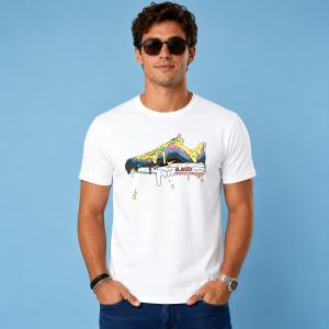 Tricou Sneaker Dripping Paint Galben Albastru Urban Melt Design, din bumbac 100% Copii | Dama | Barbat