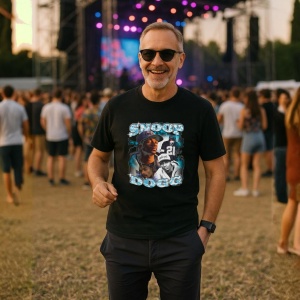 Tricou Snoop Dogg - Blue & White Throwback, muzica Not Applicable, Dama | Barbat | Copii, Culoare Negru - Img 9