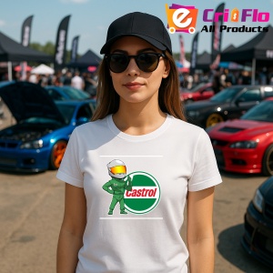 Tricou Sofer Raliu Cu Logo Castrol | Unisex Dama si Barbat - Img 3