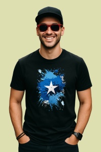 Tricou Somalia Steag Splash Art, Copii | Dama | Barbat, culoare negru