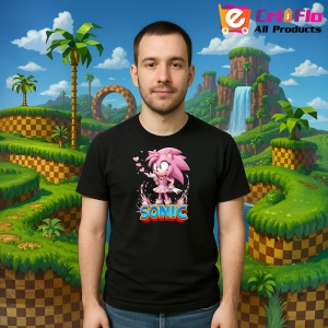 Tricou Sonic Amy - Zambet Roz Copii | Dama | Barbat - Img 9