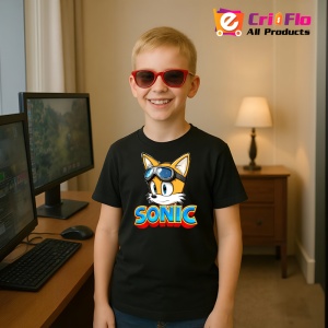 Tricou Sonic Tails - Inventator Aerian Copii | Dama | Barbat - Img 5