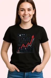 Tricou Sorry cant im watching the market, scuze urmaresc piata, Copii | Dama | Barbat , tricou negru - Img 3