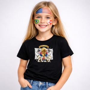 Tricou South Korea World Cup 2026 Fifa V2, din bumbac 100%, tricou negru, Copii | Dama | Barbat - Img 2