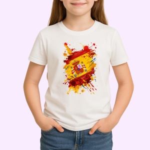 Tricou Spain Steag Splash Art, Copii | Dama | Barbat - Img 3