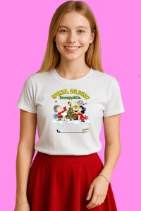 Tricou Special Delivery Snoopy & Co. Catel Si Prieten Craciun, din bumbac 100%, tricou alb, Copii | Dama | Barbat - Img 1
