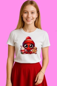 Tricou Spider Man Christmas Cute, din bumbac 100%, tricou alb, Copii | Dama | Barbat - Img 3