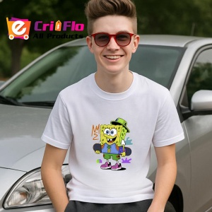 Tricou SpongeBob Stil colorat cu palarie verde si ghete funky Copii | Dama | Barbat - Img 16