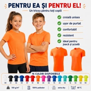 Tricou sport copii Malfini Fantasy 147 – 100% poliester, pentru fete și băieți, ideal pentru activități sportive - Img 8