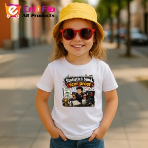 Tricou Statistica Buna Scor Prost Suporter Fotbal V1, din bumbac 100% , tricou alb pentru Copii | Dama | Barbat - Img 5