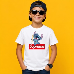 Tricou Stitch Bboy Style Cu Bata Baseball Urban Red Box Logo, din bumbac 100% Copii | Dama | Barbat - Img 2