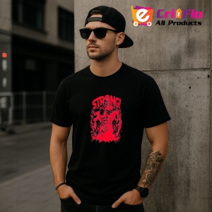 Tricou Strong Muschi Rosu Contur, Copii | Dama | Barbat, culoare negru - Img 6