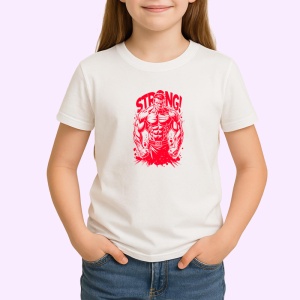 Tricou Strong Muschi Rosu Contur, Copii | Dama | Barbat - Img 3