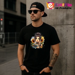 Tricou Strong woman rose explosion art, femeie puternica cu explozie de trandafiri, Copii | Dama | Barbat , tricou negru - Img 11