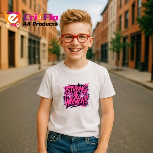 Tricou Strong Women Text Roz Motivational, Copii | Dama | Barbat - Img 7