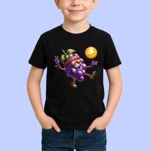 Tricou Strugure amuzant de vara caldura, Fructe, Copii | Dama, culoare negru