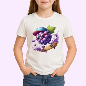 Tricou Strugure amuzant de vara cu skateboard, Fructe, Copii | Dama