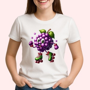 Tricou Strugure amuzant de vara pe role, Fructe, Copii | Dama - Img 2