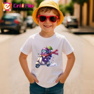 Tricou Strugure amuzant de vara pe scuter, Fructe, Copii | Dama - Img 3