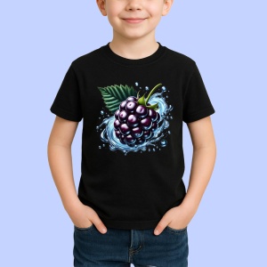 Tricou Strugure negru si explozie lichida, Fructe, Copii | Dama, culoare negru