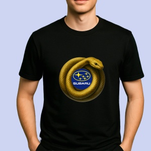 Tricou Subaru Sarpe Galben Asteptand Sa Atace | Unisex Dama si Barbat