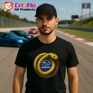 Tricou Subaru Sarpe Galben Asteptand Sa Atace | Unisex Dama si Barbat - Img 3