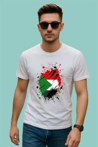 Tricou Sudan Steag Splash Art, Copii | Dama | Barbat - Img 2
