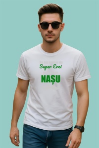 Tricou Super Nasu Verde, din bumbac 100%, tricou alb, Dama | Barbat - Img 2