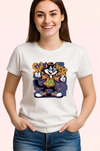 Tricou Sylvester swag cu bluza portocalie Power Cat Copii | Dama | Barbat Barbat - Img 3