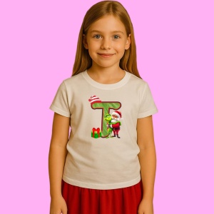 Tricou T Litere Craciun Cu Mos Si Grinch, din bumbac 100% Copii | Dama | Barbat